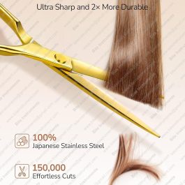 Professional Barber Scissor Kit – Hair Cutting & Thinning Shears Set with Comb, Clips & Case