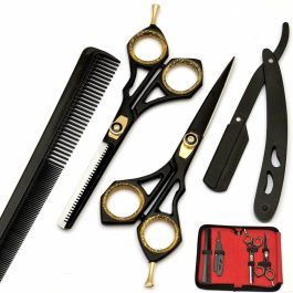 Bite Instruments Professional Barber & Hairdressing Kit – Stainless Steel Shears & Razor Set
