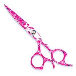 Barracuda Collection: Stylish Pink Patterned Hair Cutting Scissors By Biteinstruments