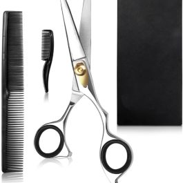 Premium Beard Trimming Scissors Set 6.5 Inches with Precision Grooming Tool with Combs | Bite Instruments
