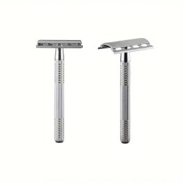 Double-Edged Safety Razor – Stainless Steel (Chrome/Rose Gold Finish)