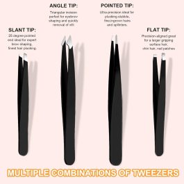 Professional Eyebrow Tweezers Set – Grooming Kit by Bite Instruments