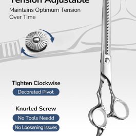 Professional 7-Piece Hair Cutting & Thinning Scissors Set – Black Hairdressing Kit with Comb & Accessories Gift Set