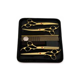 Bite Instruments Professional Hair Cutting Kit – All-Gold Barber Shears & Razor Set