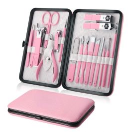 Bite Instruments Professional 18-in-1 Manicure & Pedicure Set Stainless Steel Nail Care Kit