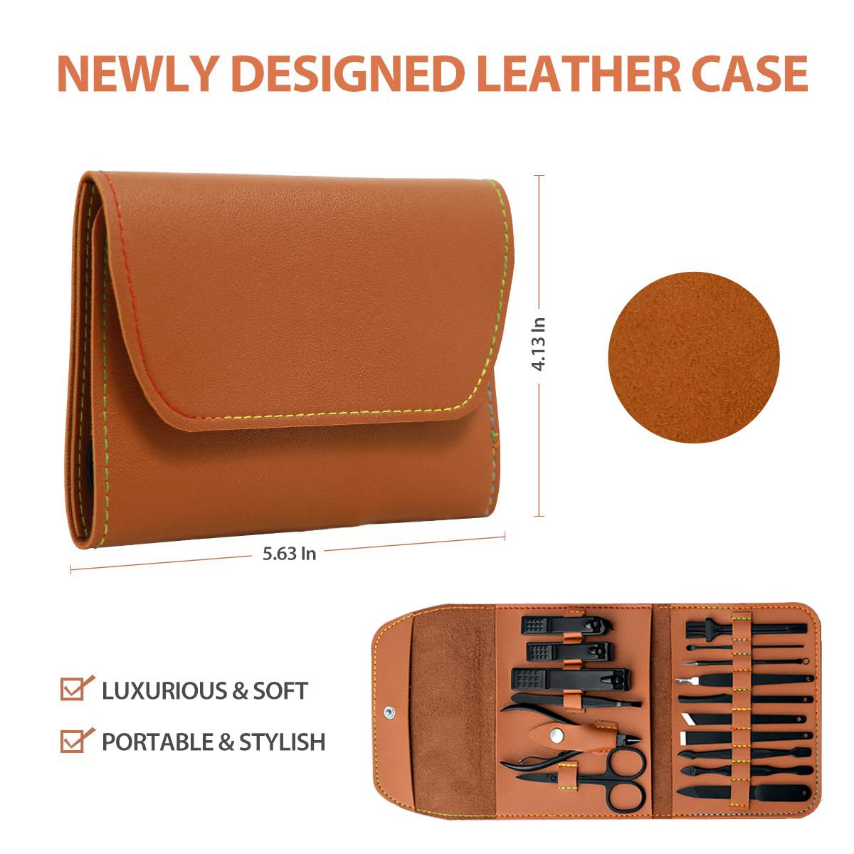 Manicure Pedicure Kit, Nail Clippers Set, 16 Pieces Stainless Steel Bite Instruments - Image 4