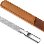 Stainless Steel Nail File with Anti-Slip Handle and Leather Case Bite Instruments