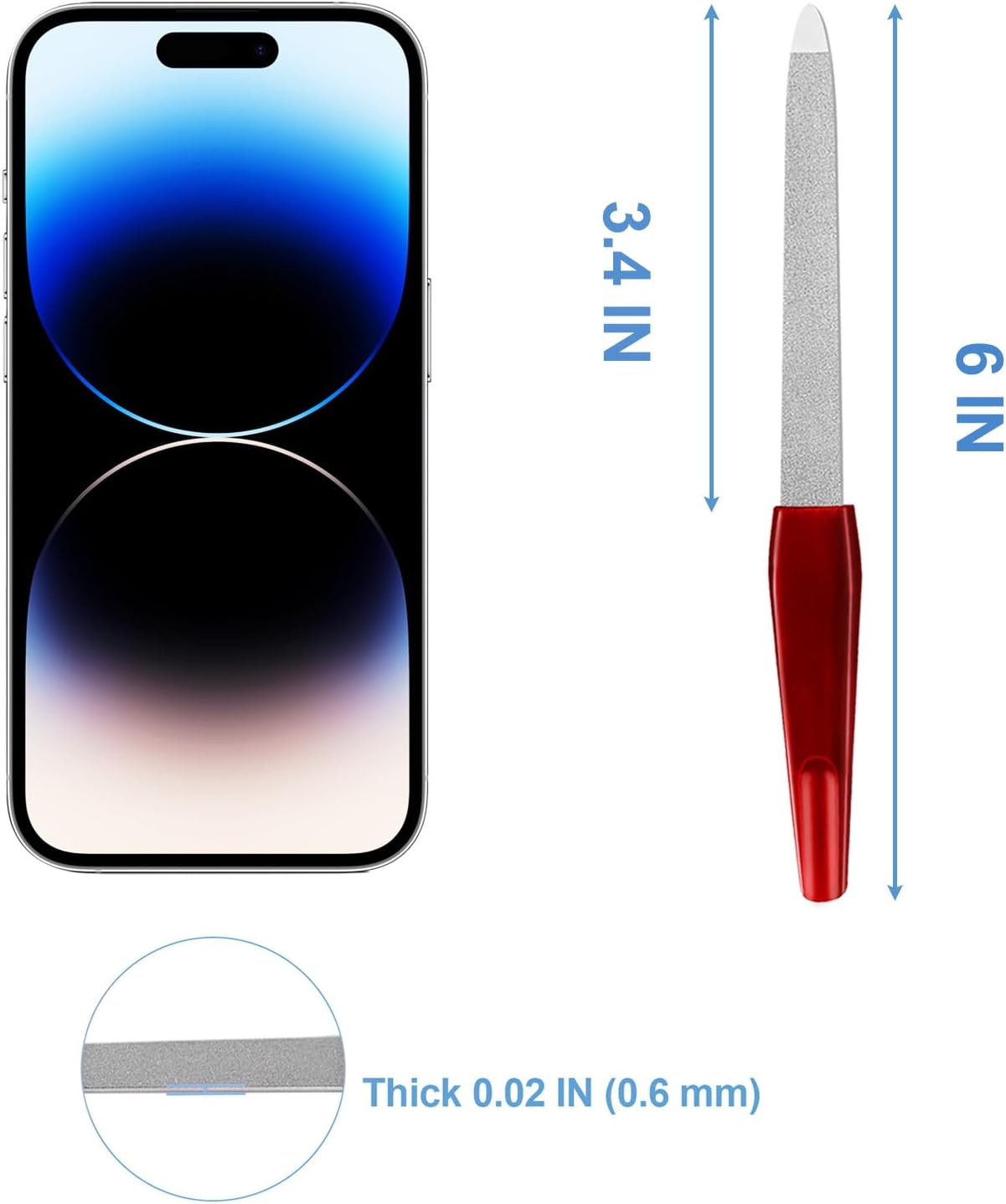 Bite Instruments | Professional Red Nail File & Buffer Stainless Steel - Image 2