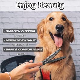 ” Black Dog Grooming Scissors Kit – Straight, Curved, Thinning & Texturizing Shears with Comb