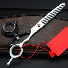 Swivel Thumb Hair Cutting Scissors – 6.5″ Curved Blade with 360° Rotating Ring