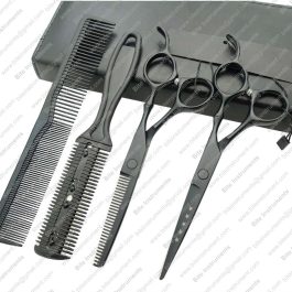 Professional 6.0 inch Barber Hair cutting &Thinning shears with Combs Lether Scissors Case