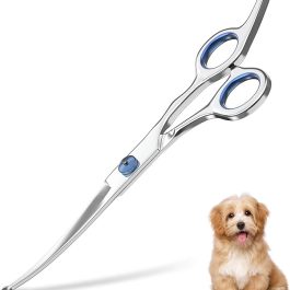 Curved Grooming Scissors for Dogs and Pets – Safety Round Tips