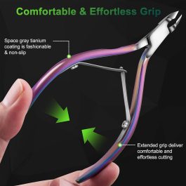 Bite Instruments Multicolor Ergonomic Cuticle Cutter with Non-Slip Grip