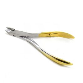 Professional 10 CM Stainless Steel Cuticle Nipper (Silver & Gold Handle)