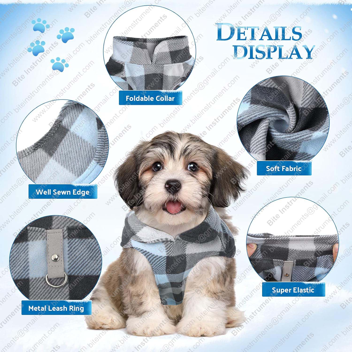 Dog Winter Jacket – Warm Fleece Pet Coat with Leash Ring | Bite Instruments - Image 2