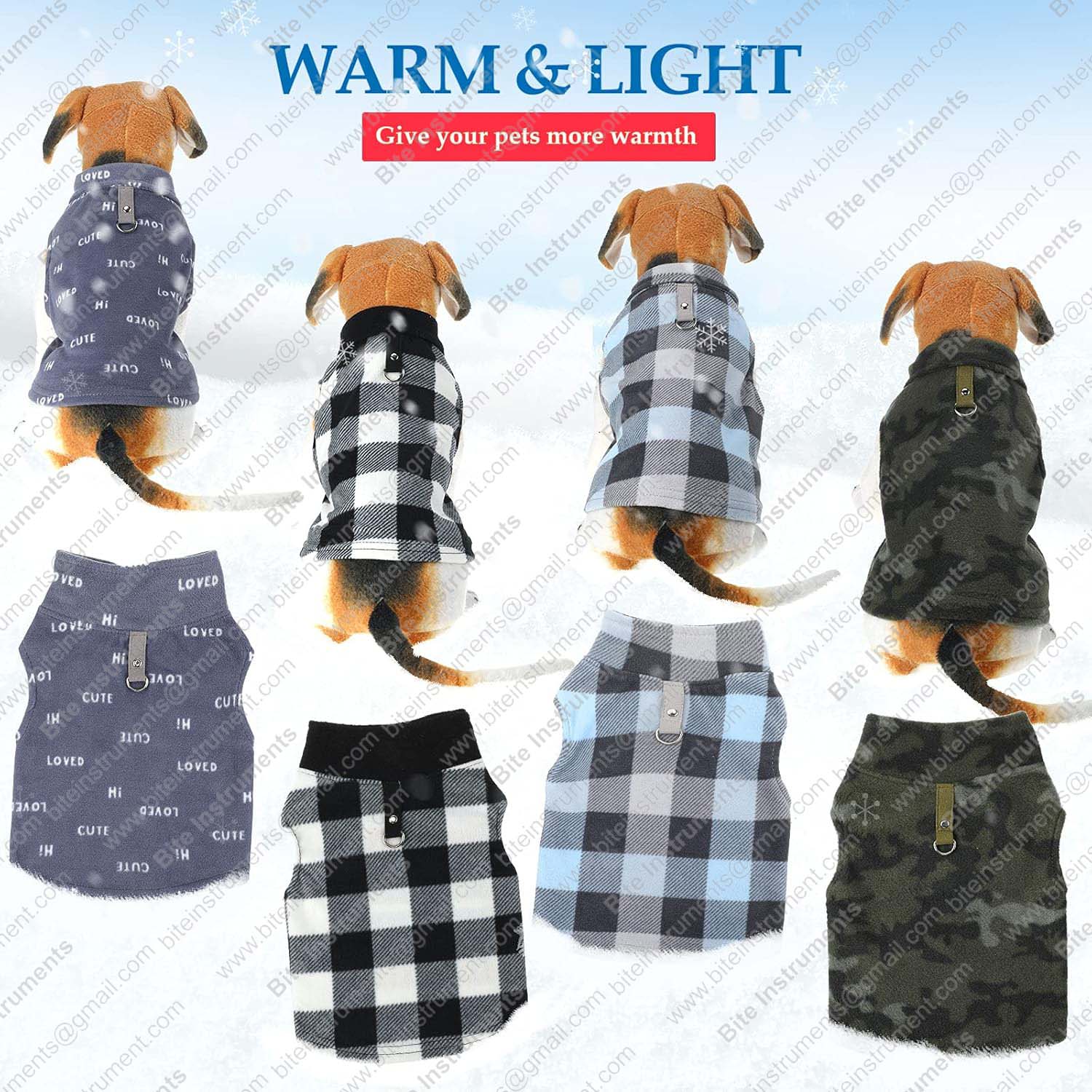 Dog Winter Jacket – Warm Fleece Pet Coat with Leash Ring | Bite Instruments - Image 4