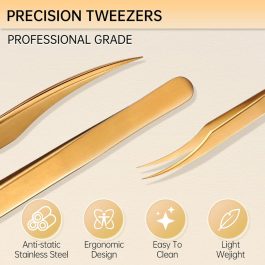 Bite Instruments | Professional Dolphin Eyelash Tweezer – Curved Lash Extension Tool