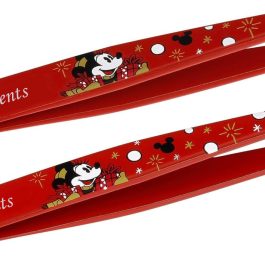 Professional 2PcsTweezer Set [Red] – Stainless Steel Slant & Pointed Tips for Eyebrow