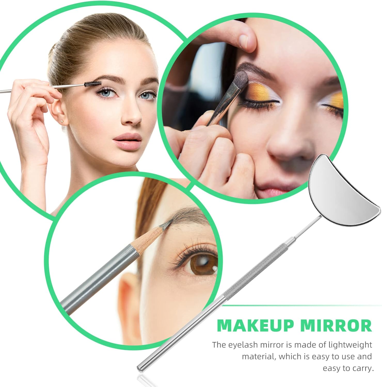 Bite Instruments Half Moon Eyelash Mirror Stainless Steel Eyelash Extensions Mirror - Image 2