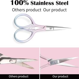 Professional Grooming Scissors with Stainless Steel for Facial Hair, Eyebrows, Beard, Ear, Nose