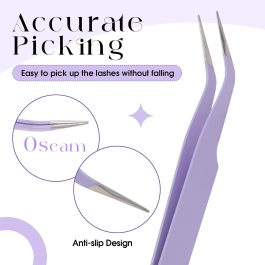 Lash Tweezers for Eyelash Extensions, Stainless Steel Volume lash-tweezers
