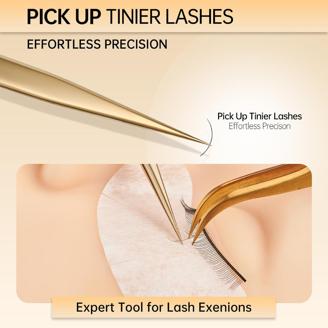 Bite Instruments Gold Straight Eyelash Extension Tweezer | Precision Isolation Tool Elegant Colors - Image 4