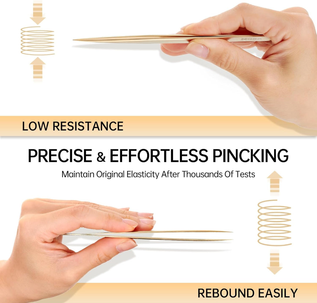 Bite Instruments Gold Straight Eyelash Extension Tweezer | Precision Isolation Tool Elegant Colors - Image 5