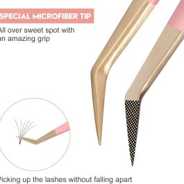 Professional Stainless Steel Eyelash Tweezers for Volume Eyelash Extensions