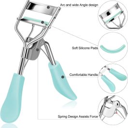Eyelash Curler with Comb and Brush Fit All Eye Shape Curved Eyelash Curlers