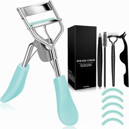Eyelash Curler with Comb and Brush Fit All Eye Shape Curved Eyelash Curlers