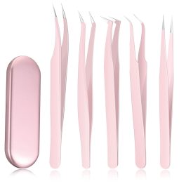High Precision Lash Tweezers Set Stainless Steel Eyelash Tweezers