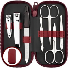Bite Instruments Professional 7-in-1 Manicure & Pedicure Set Stainless Steel Nail Care Kit