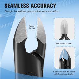 Bite Instruments Matte Black Precision Cuticle Nipper | Textured Grip Nail Trimmer