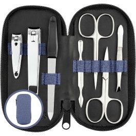 Bite Instruments Professional 7Pcs Manicure & Pedicure Set Stainless Steel Nail Care Kit