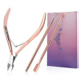 Professional Rose Gold Cuticle Nipper & Pusher Set | Bite Instruments