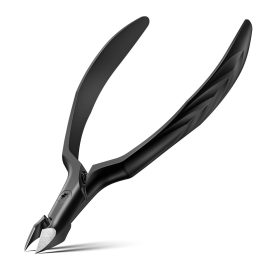 Bite Instruments Matte Black Precision Cuticle Nipper | Textured Grip Nail Trimmer