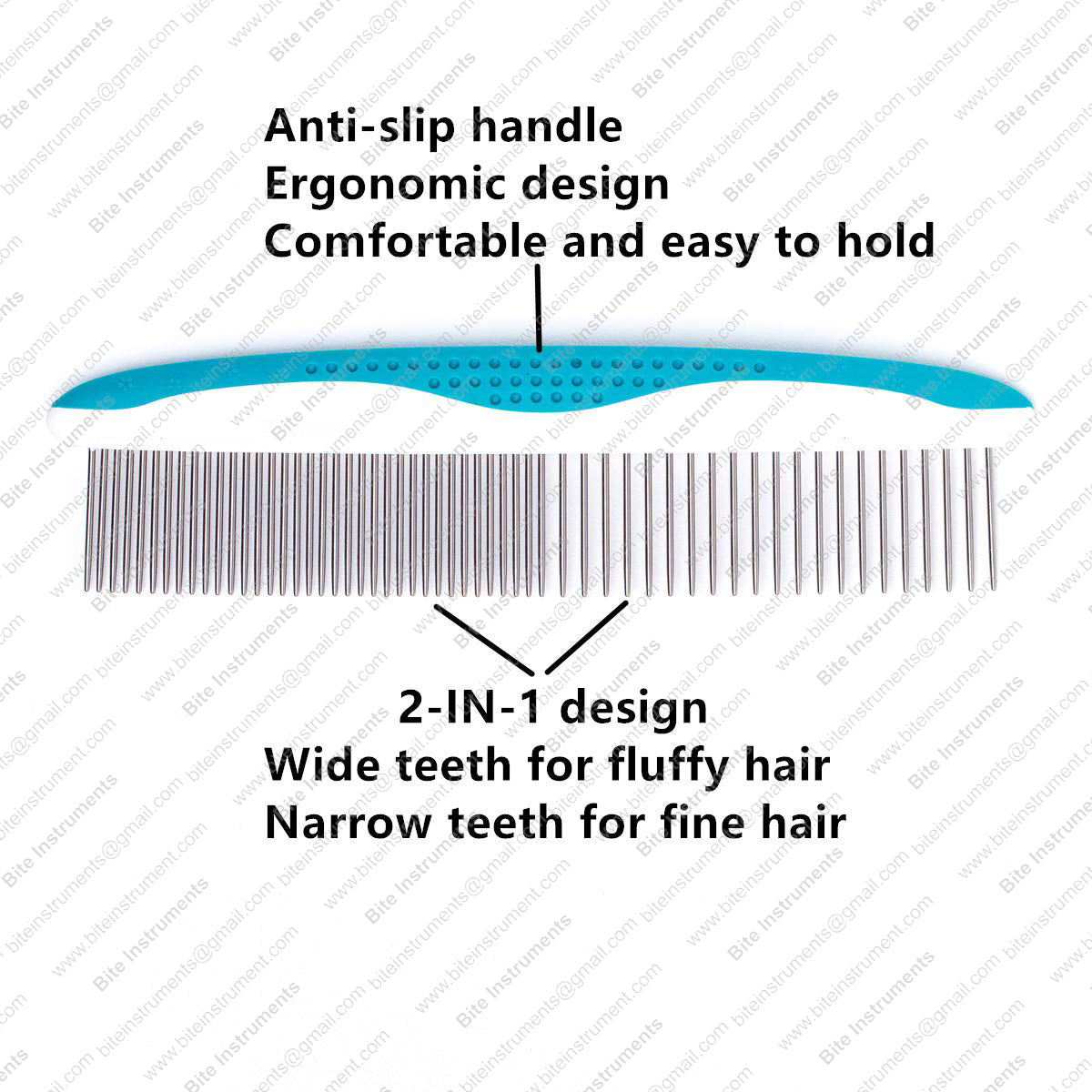 Dog Grooming Comb – Stainless Steel Pet Comb with Anti-Slip Handle for Dogs & Cats - Image 4