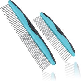Bite Instruments Professsional Dog Grooming Comb – Stainless Steel Pet Comb with Anti-Slip Handle