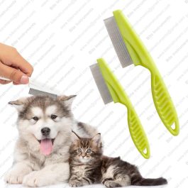 Bite Instruments Professional  Dog Grooming Comb – Stainless Steel Pet Comb with Anti-Slip Handle
