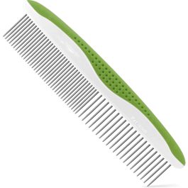 Dog Grooming Comb Stainless Steel Pet Comb for Dogs & Cats, Anti-Slip, Detangling & Shedding Tool
