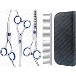 Professional Pet Grooming Scissors Kit – Dog & Cat Hair Cutting Shears with Comb | Bite Instruments