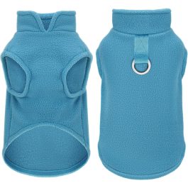 Dog Fleece Jacket – Warm Winter Pet Coat with Leash Ring for Small & Medium Dogs