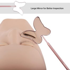 Cute Butterfly Lash Mirror for Eyelash Extensions Stainless Steel Eyelash Makeup Mirror