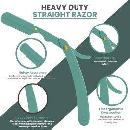 Professional Straight Razor for Men, Barber Straight Edge Razor Safety with Blades