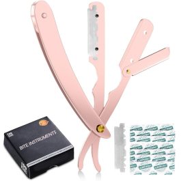 Professional Straight Razor for Men – Barber Straight Edge Razor with 100 Blades