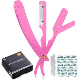 Professional Straight Razor for Men – Barber Straight Edge Razor with 100 Blades