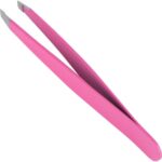 Professional Pink Oblique Slanted Eyebrow Tweezer